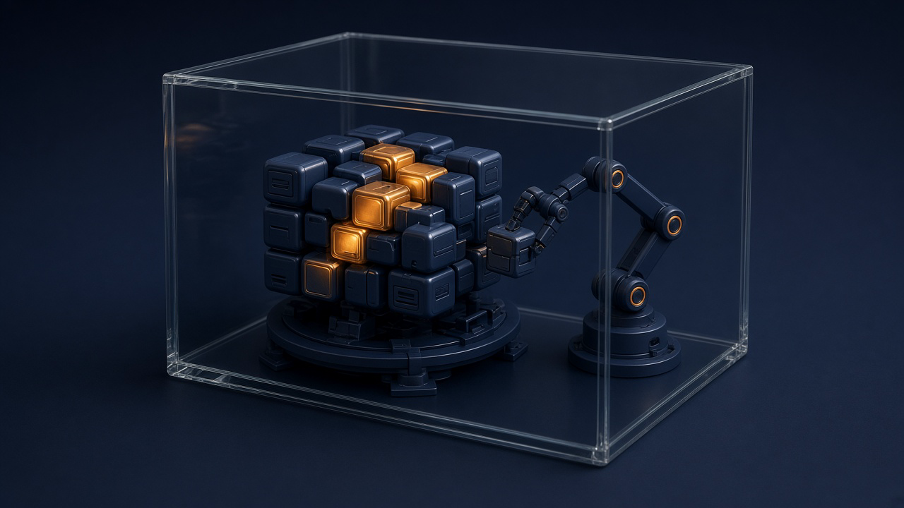 A compact MoE coding model exploring a repository inside sandboxed reinforcement-learning runs